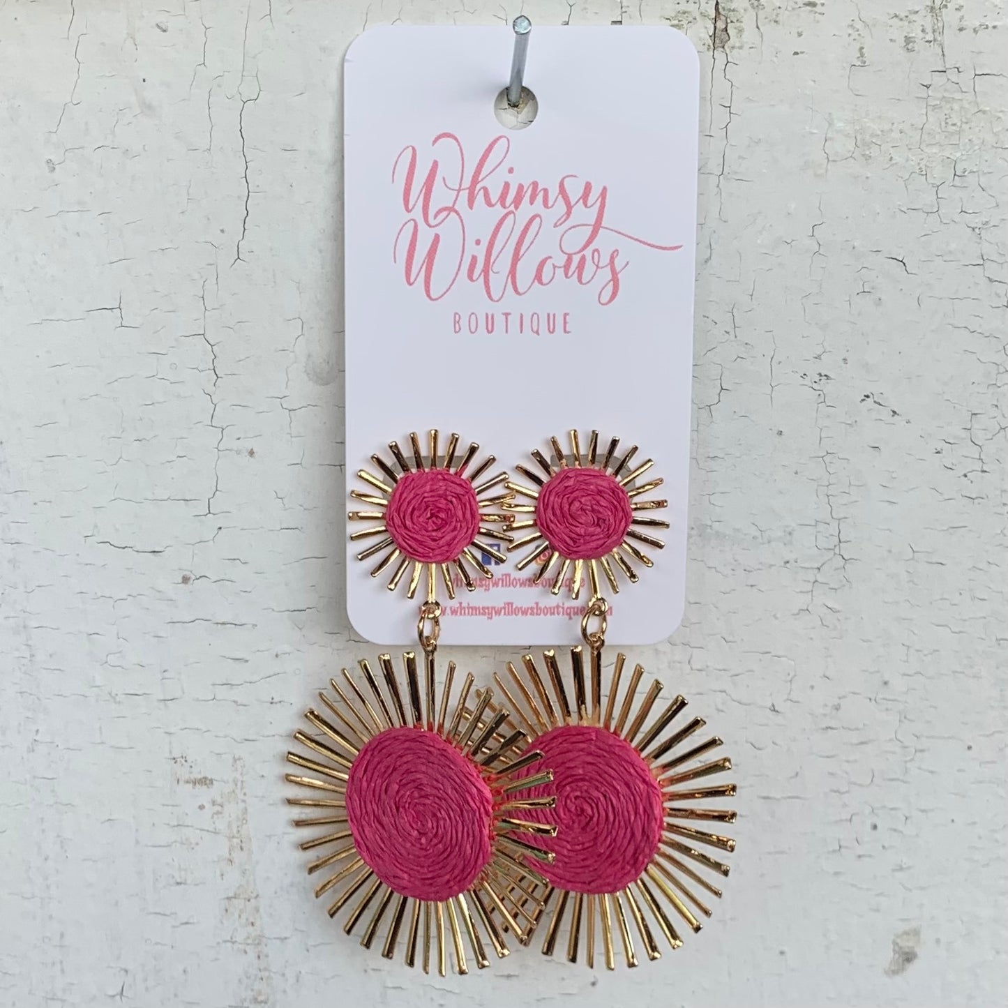 Hot Pink Sunburst Earring