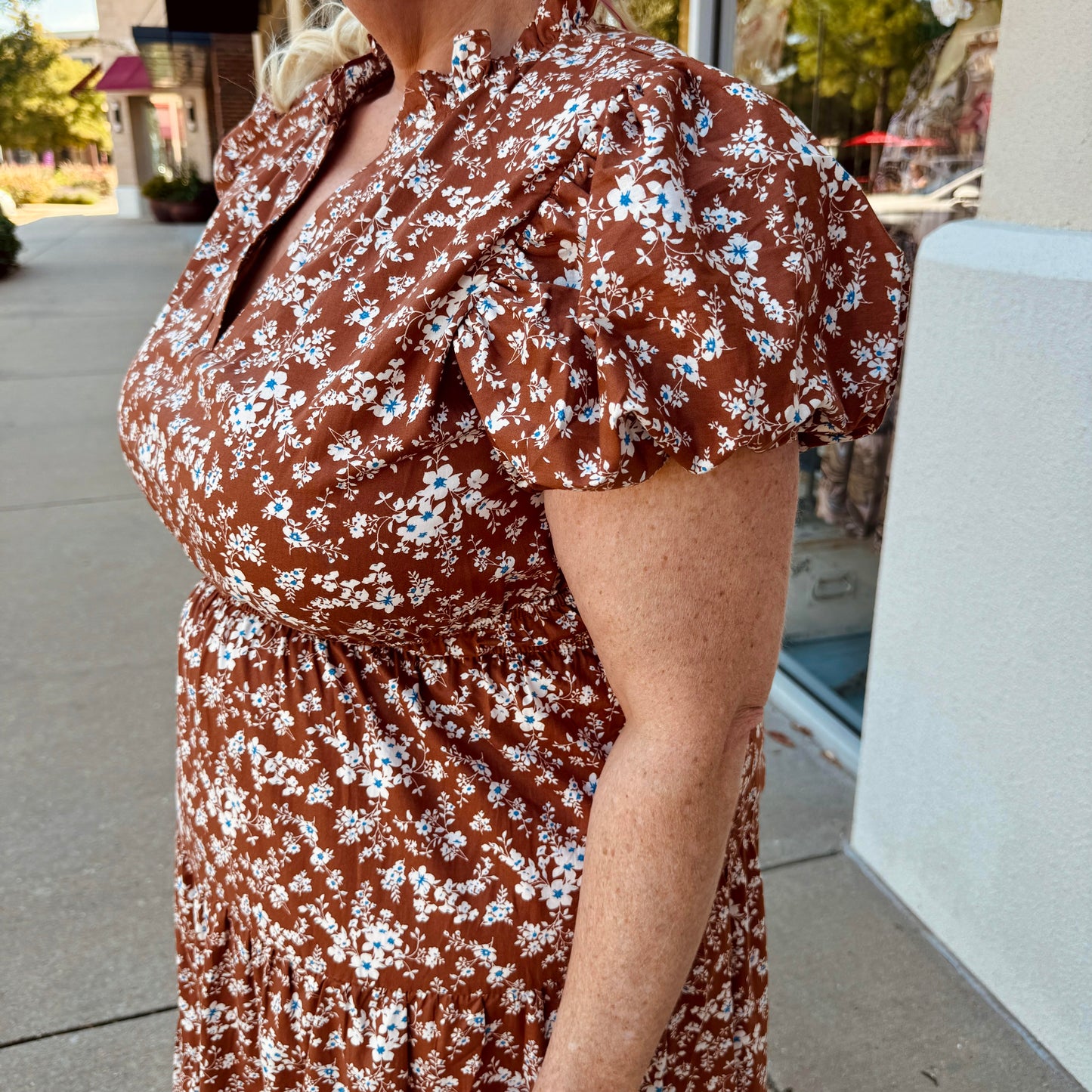 Brown Floral Maxi Dress